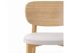Set de 2 sillas para isla central en madera y tela beige 66 cm - Aria