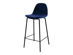 Set de 2 sillas para isla de cocina en terciopelo azul oscuro 65 cm - Henrik