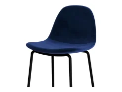 Set de 2 sillas para isla de cocina en terciopelo azul oscuro 65 cm - Henrik