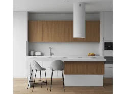 Set de 2 sillas para isla de cocina en tela jaspeada gris claro 66 cm - Karl