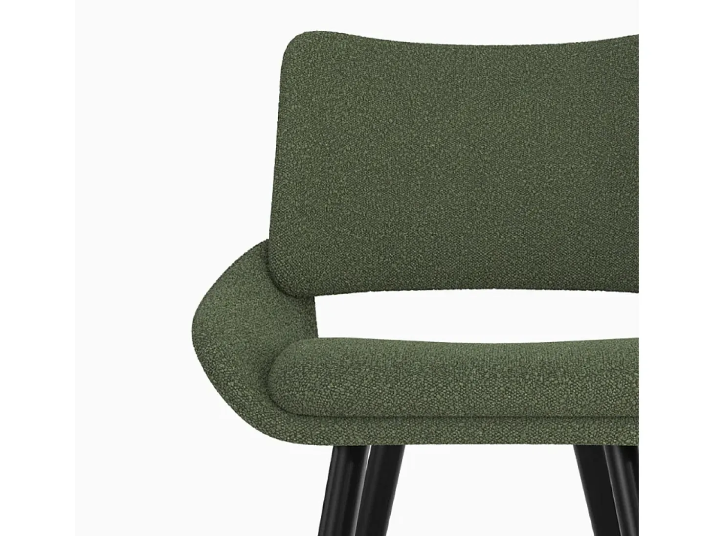 Set de 2 sillas para isla central en tejido bouclé verde 66 cm - Alfy