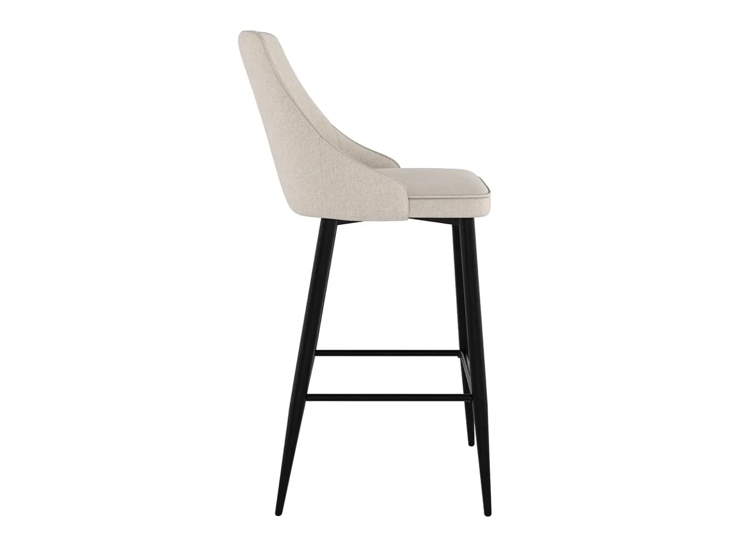 Set de 2 sillas para isla de cocina en tela beige 66,5 cm - Pipo