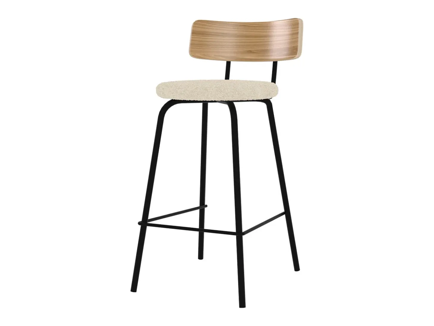 Set de 2 sillas para isla de cocina en tela blanco roto 64 cm - Alize