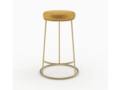 Set de 2 sillas para isla de cocina de terciopelo amarillo curry 63 cm - Kendal