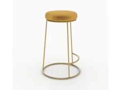 Set de 2 sillas para isla de cocina de terciopelo amarillo curry 63 cm - Kendal