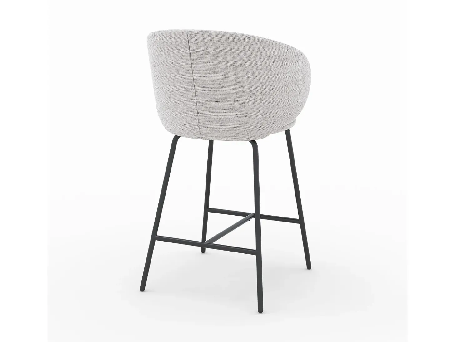 Set de 2 sillas para isla central en tela gris claro 68 cm - Cécilia