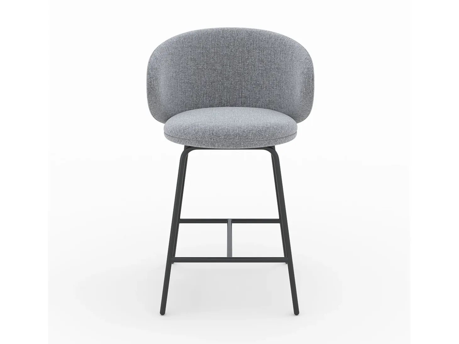 Set de 2 sillas para isla central en tela gris oscuro 68 cm - Cécilia