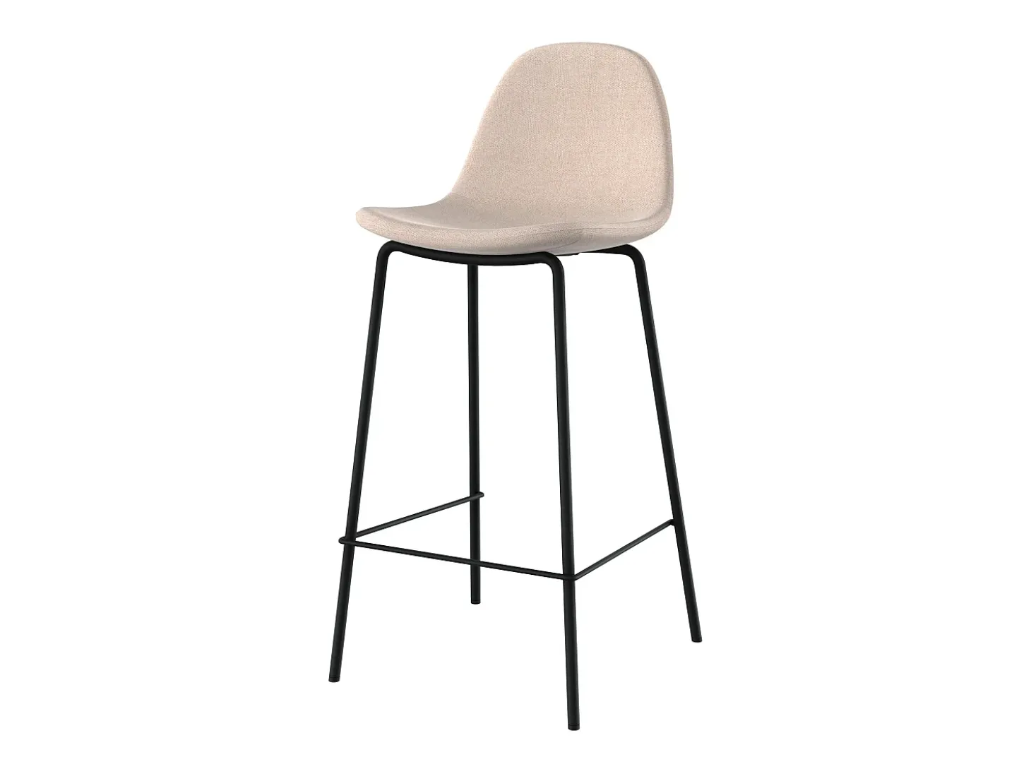 Set de 2 sillas para isla central en tela beige 65 cm - Henrik