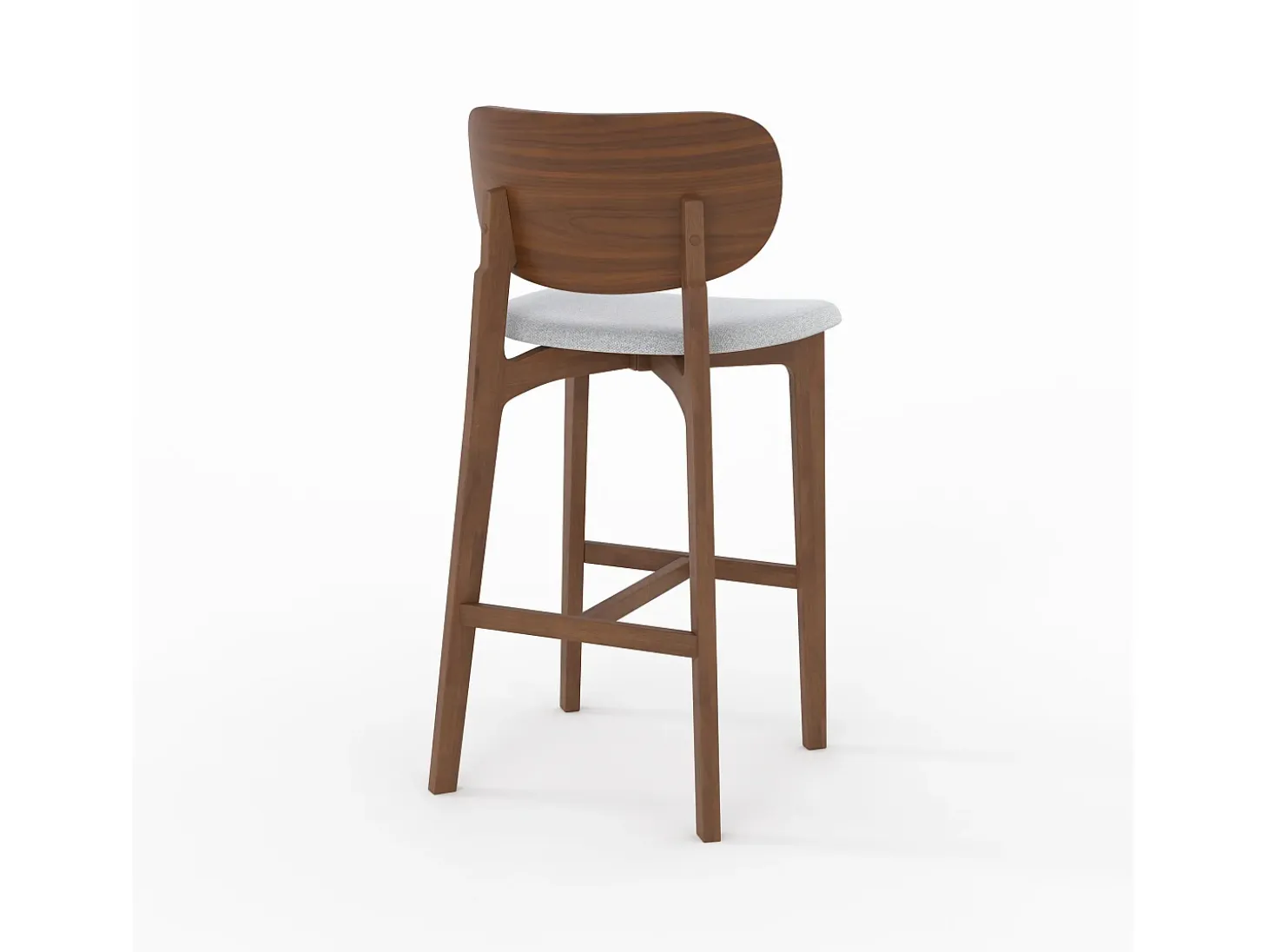 Set de 2 sillas para isla central en madera y tela gris 66 cm - Aria