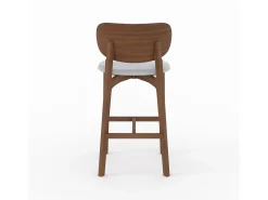 Set de 2 sillas para isla central en madera y tela gris 66 cm - Aria