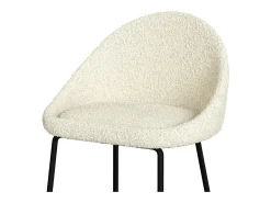 Set de 2 sillas para isla de cocina blancas efecto lana 65 cm - Misty