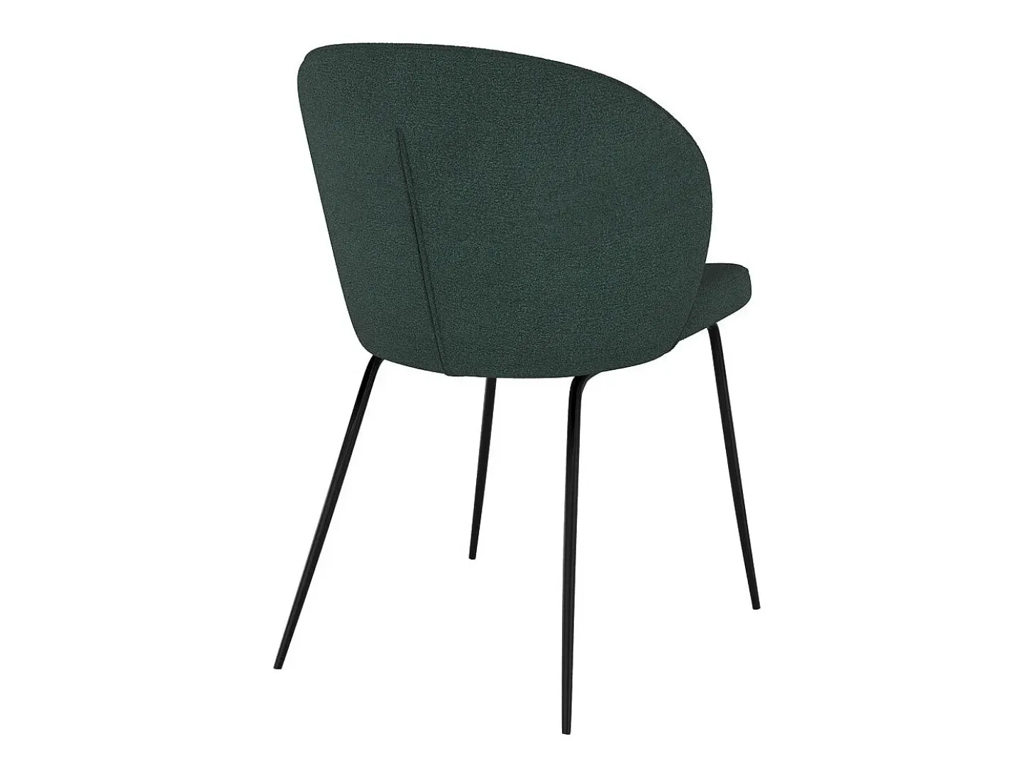 Set de 2 sillas verdes en tejido bouclé con base de metal - Groom