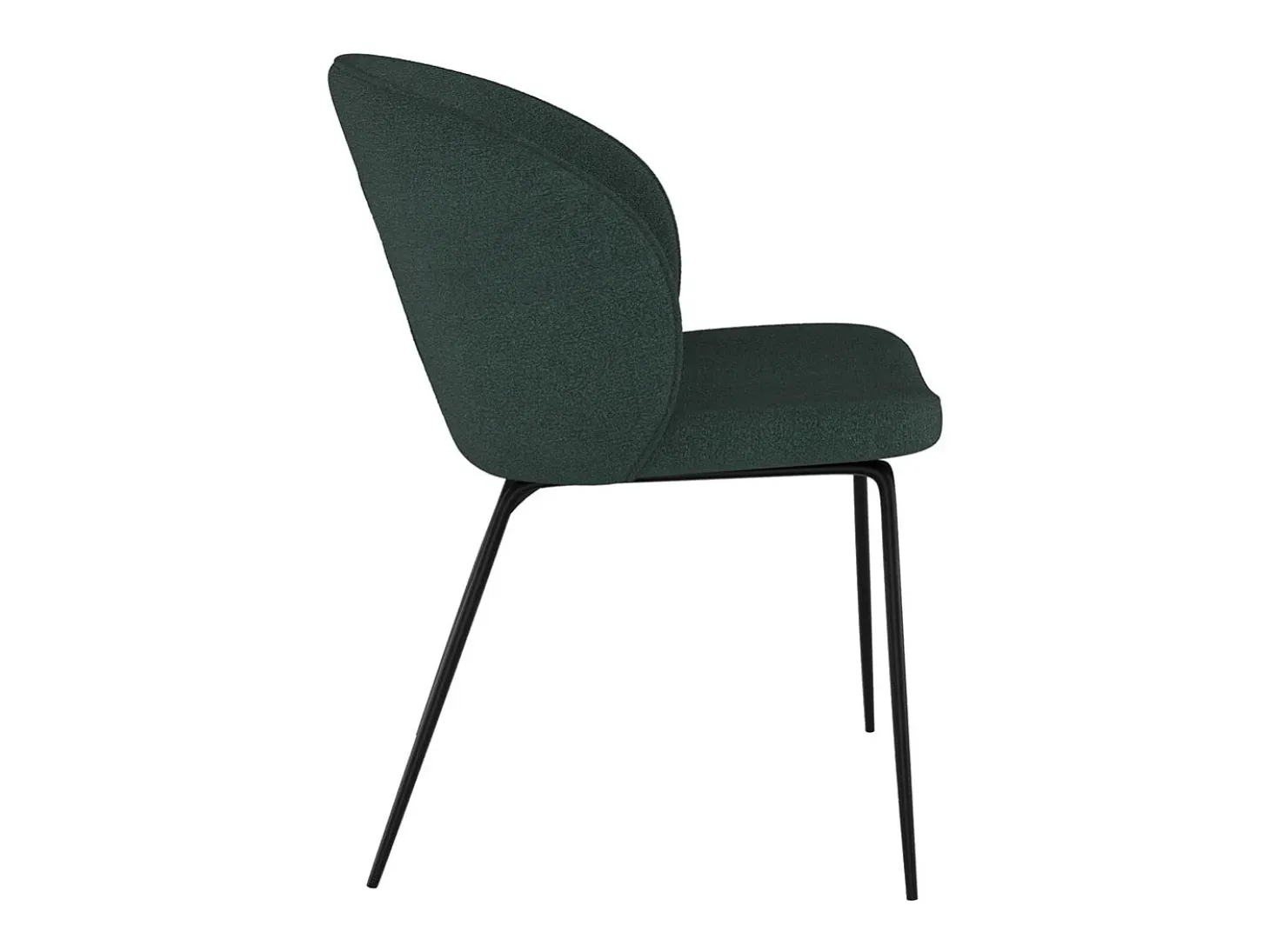 Set de 2 sillas verdes en tejido bouclé con base de metal - Groom
