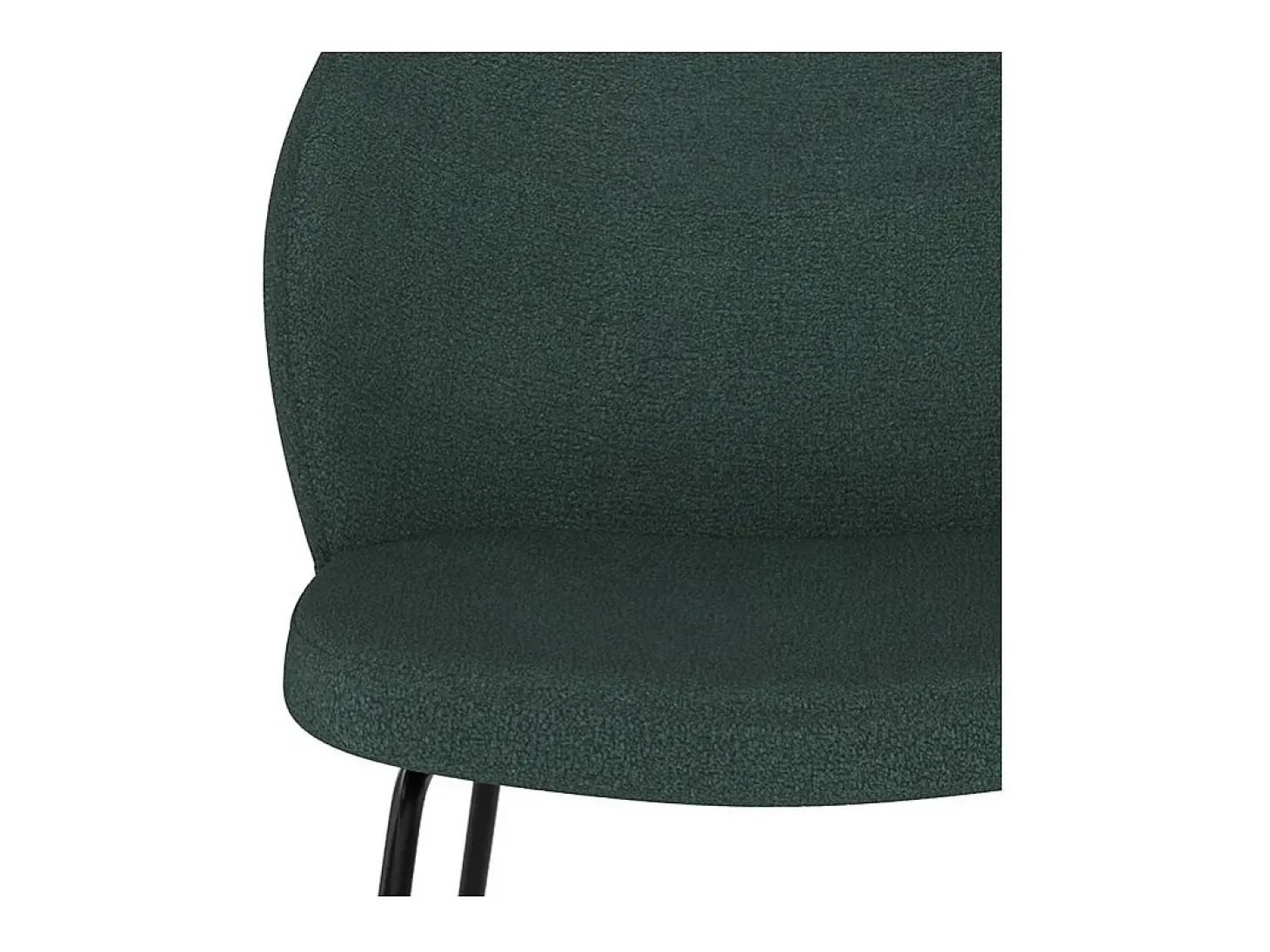 Set de 2 sillas verdes en tejido bouclé con base de metal - Groom