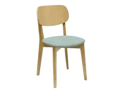 Set de 2 sillas vintage de madera de roble claro y tela efecto aterciopelado verde celadón LUCIA