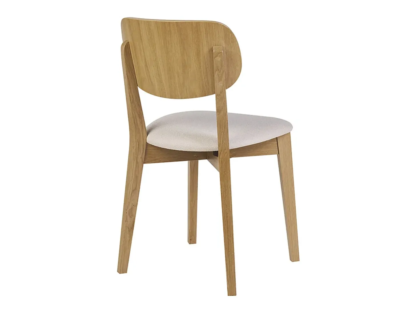 Set de 2 sillas vintage de madera de roble claro y borreguillo LUCIA