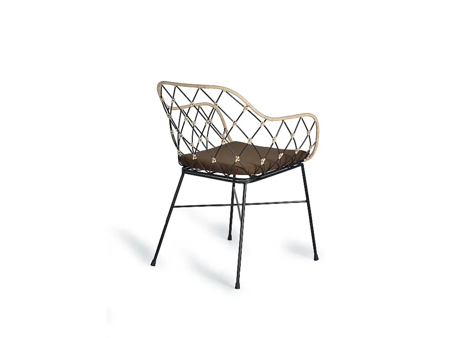 Set de 2 sillones de ratán y patas en metal