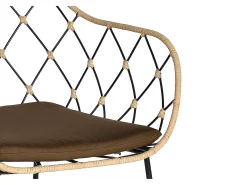Set de 2 sillones de ratán y patas en metal