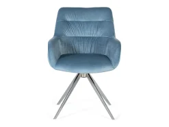 Set de 2 sillones tapizados en terciopelo color azul