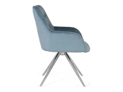 Set de 2 sillones tapizados en terciopelo color azul