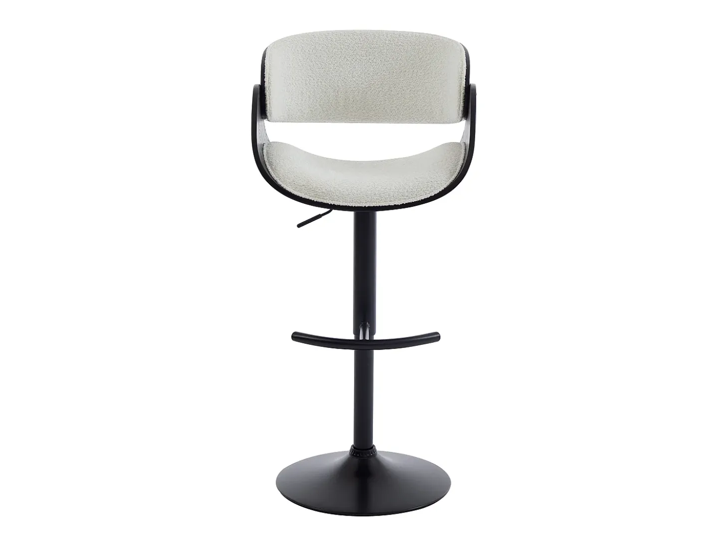 Set de 2 taburetes de bar de Respaldo - Altura Ajustable - Blanco y Negro - JELSA