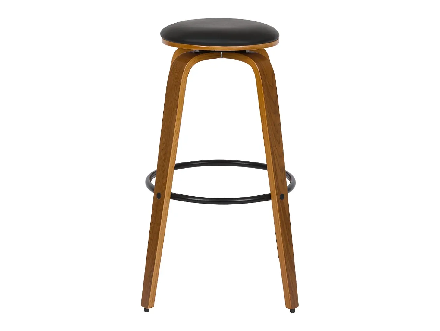 Set de 2 taburetes de bar 78 cm en cuero sintético negro - Arthus