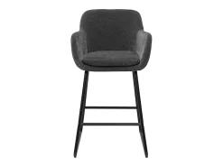 Set de 2 taburetes de cocina efecto aterciopelado gris oscuro 65 cm de altura AMIKA