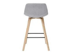 Set de 2 taburetes de cocina nórdicos gris claro y madera 65 cm NONIE