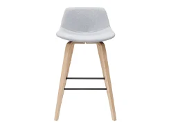 Set de 2 taburetes de cocina nórdicos gris claro y madera 65 cm NONIE