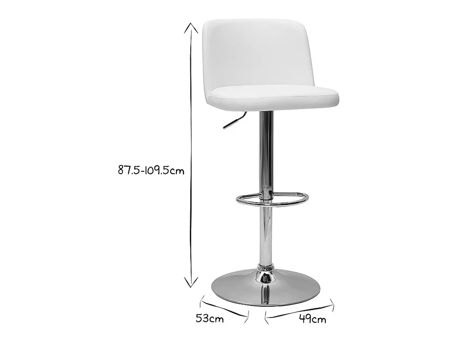 Set de 2 taburetes de cocina de diseño regulables blanco MONTI