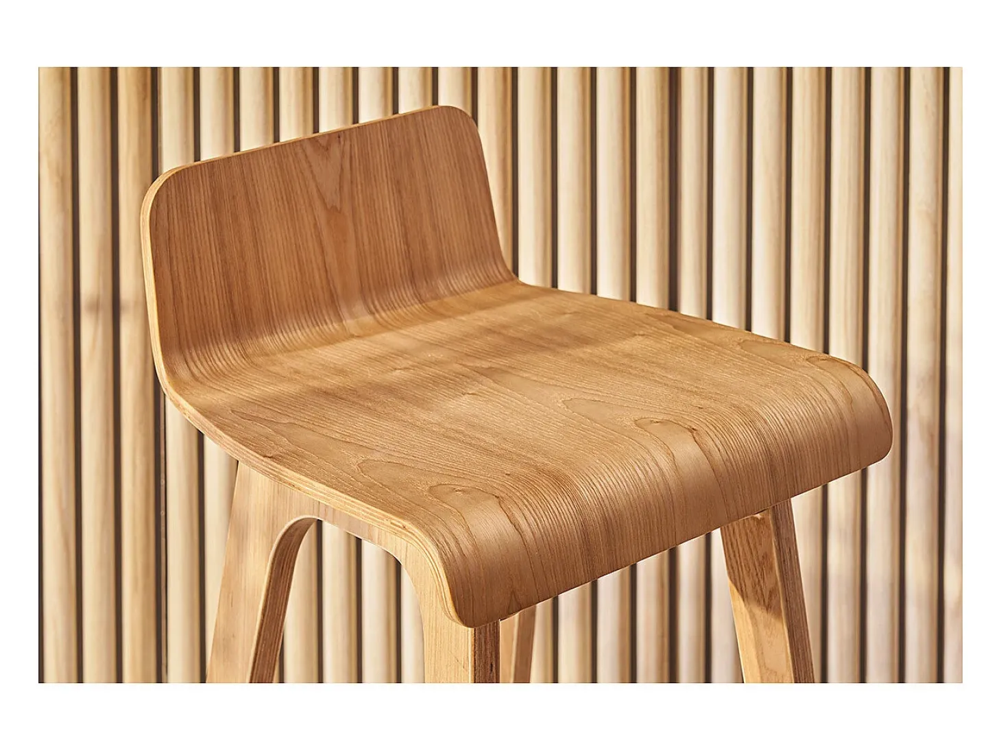 Set de 2 taburetes de cocina nórdicos madera clara 65 cm BALTIK