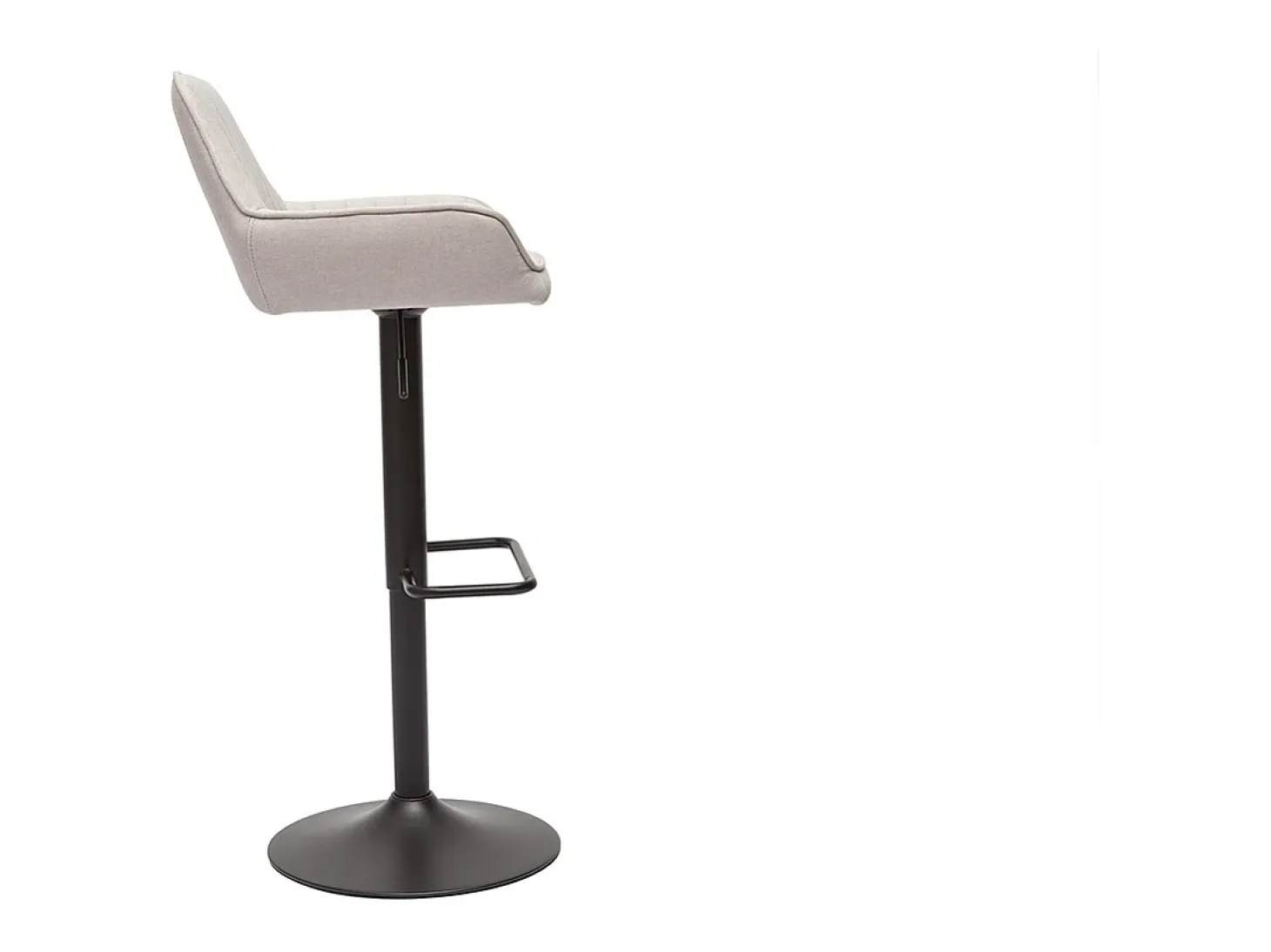 Set de 2 taburetes de cocina ajustable de tela beige y metal negro RONNIE