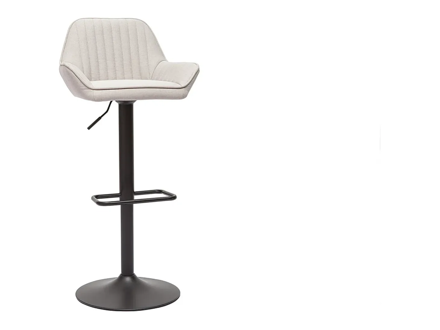 Set de 2 taburetes de cocina ajustable de tela beige y metal negro RONNIE
