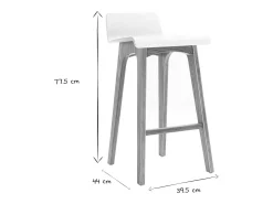 Set de 2 taburetes de cocina nórdicos madera clara y blanco 65 cm BALTIK