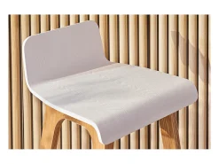Set de 2 taburetes de cocina nórdicos madera clara y blanco 65 cm BALTIK