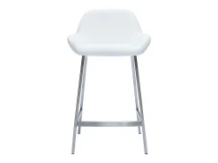 Set de 2 taburetes de cocina de diseño blancos con pie de metal RINGER