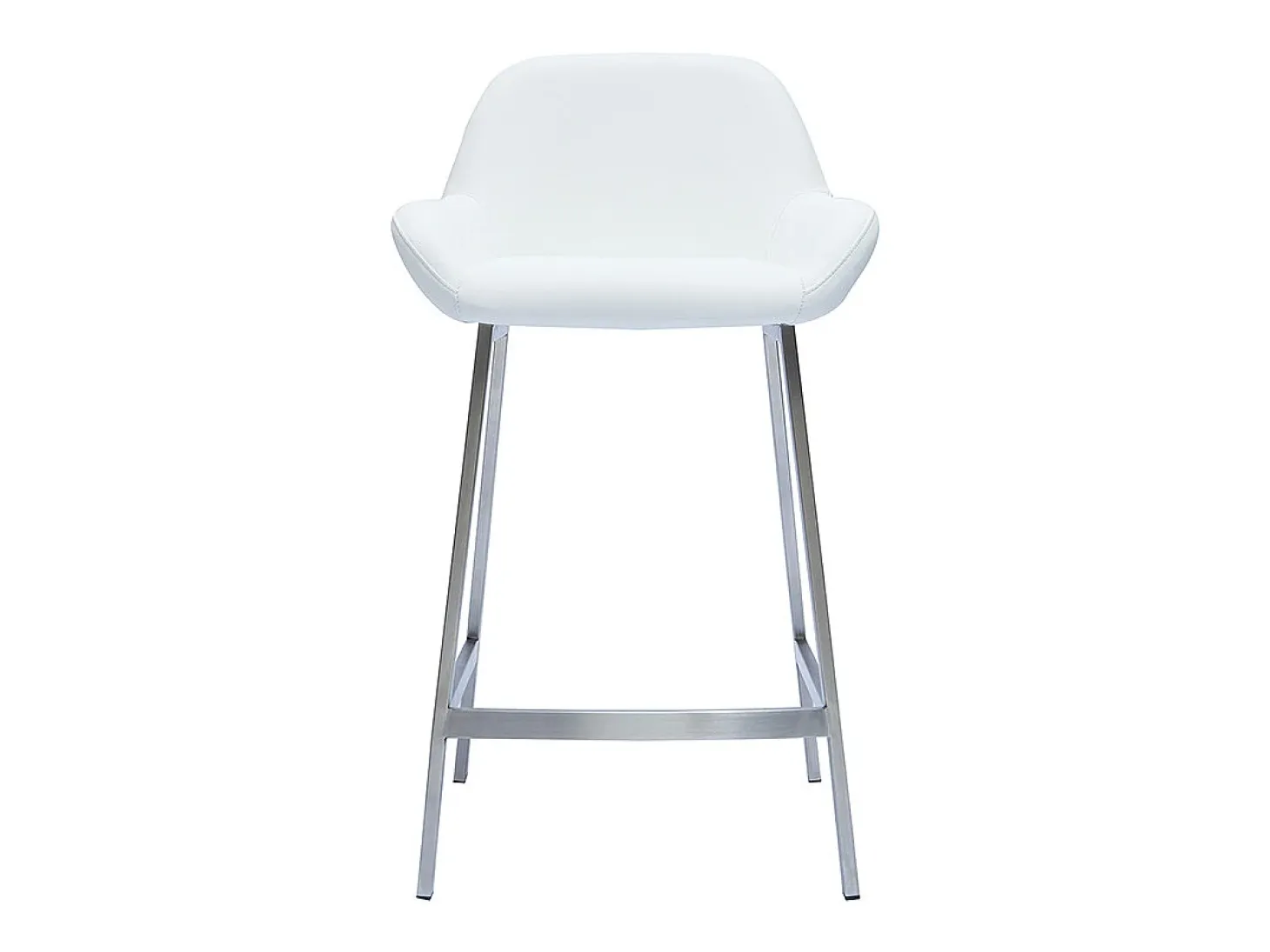 Set de 2 taburetes de cocina de diseño blancos con pie de metal RINGER