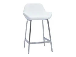 Set de 2 taburetes de cocina de diseño blancos con pie de metal RINGER