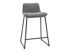 Set de 2 taburetes de cocina efecto aterciopelado texturizado gris y metal 65 cm BOOST