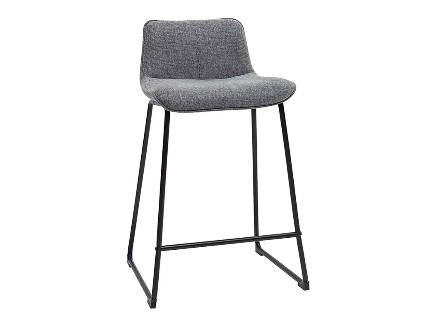 Set de 2 taburetes de cocina efecto aterciopelado texturizado gris y metal 65 cm BOOST