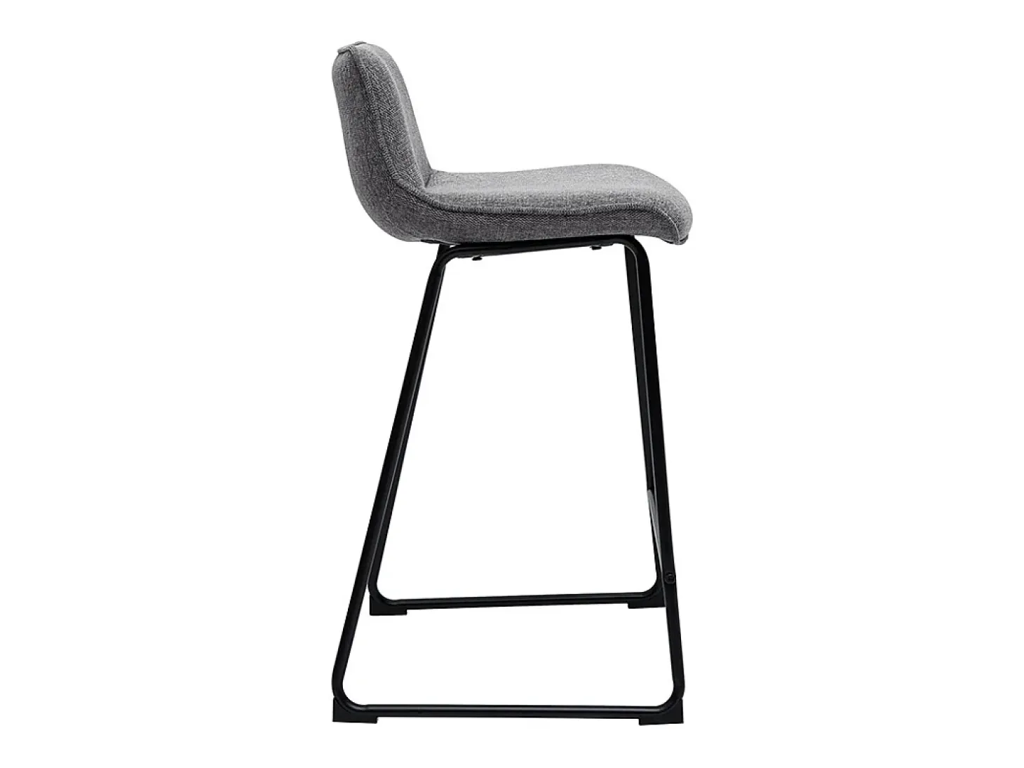 Set de 2 taburetes de cocina efecto aterciopelado texturizado gris y metal 65 cm BOOST