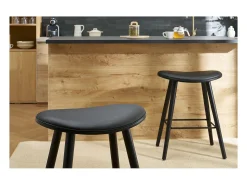 Set de 2 taburetes de cocina de diseño negro 65 cm MEADOW