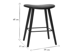 Set de 2 taburetes de cocina de diseño negro 65 cm MEADOW
