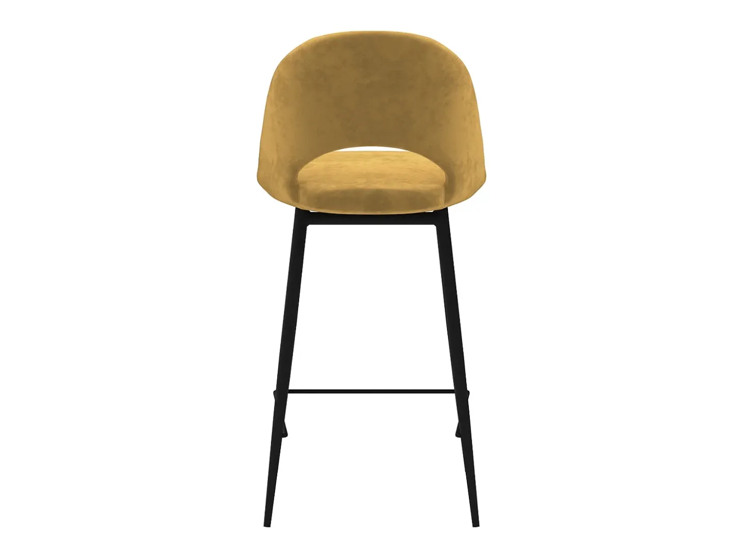 Set de 2 taburetes para isla de cocina en terciopelo amarillo 65 cm - Pénélope