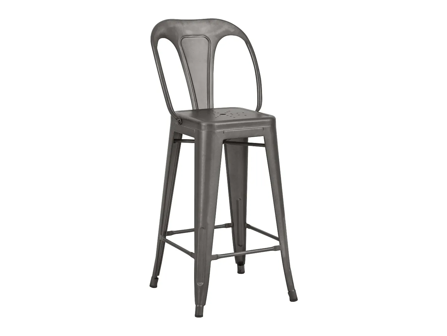 Set de 2 taburetes para isla de cocina en metal gris acero 67 cm - Indus