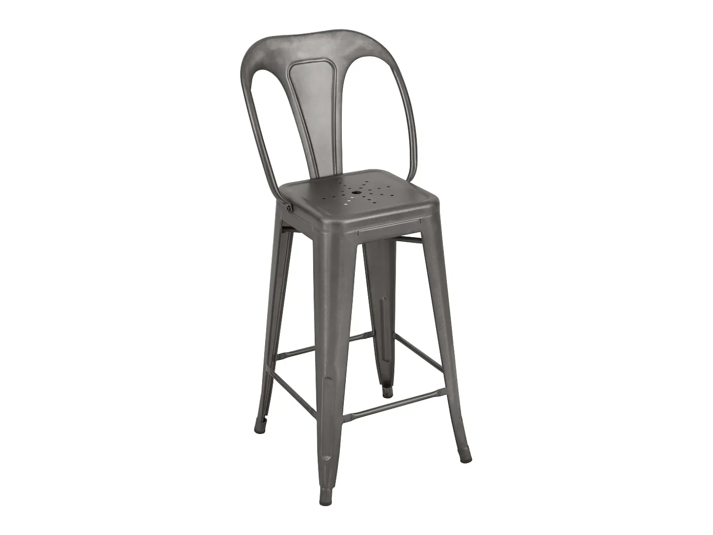 Set de 2 taburetes para isla de cocina en metal gris acero 67 cm - Indus