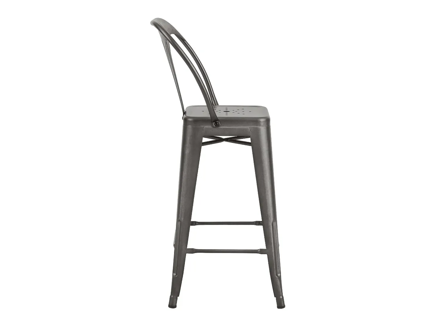 Set de 2 taburetes para isla de cocina en metal gris acero 67 cm - Indus