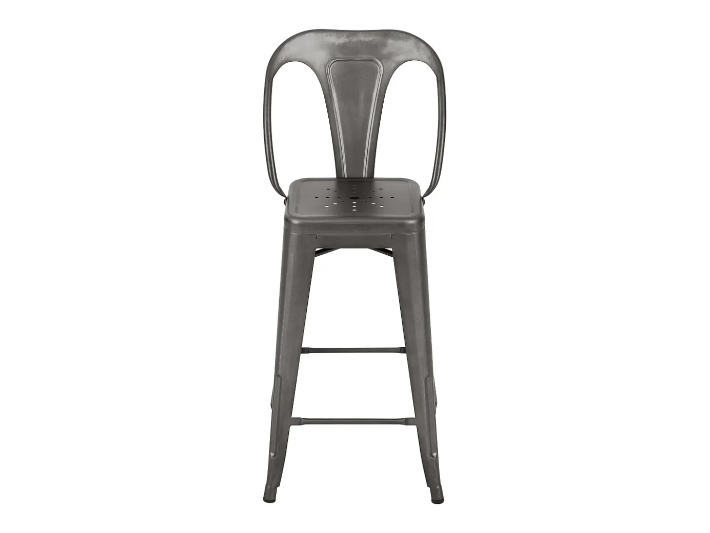 Set de 2 taburetes para isla de cocina en metal gris acero 67 cm - Indus