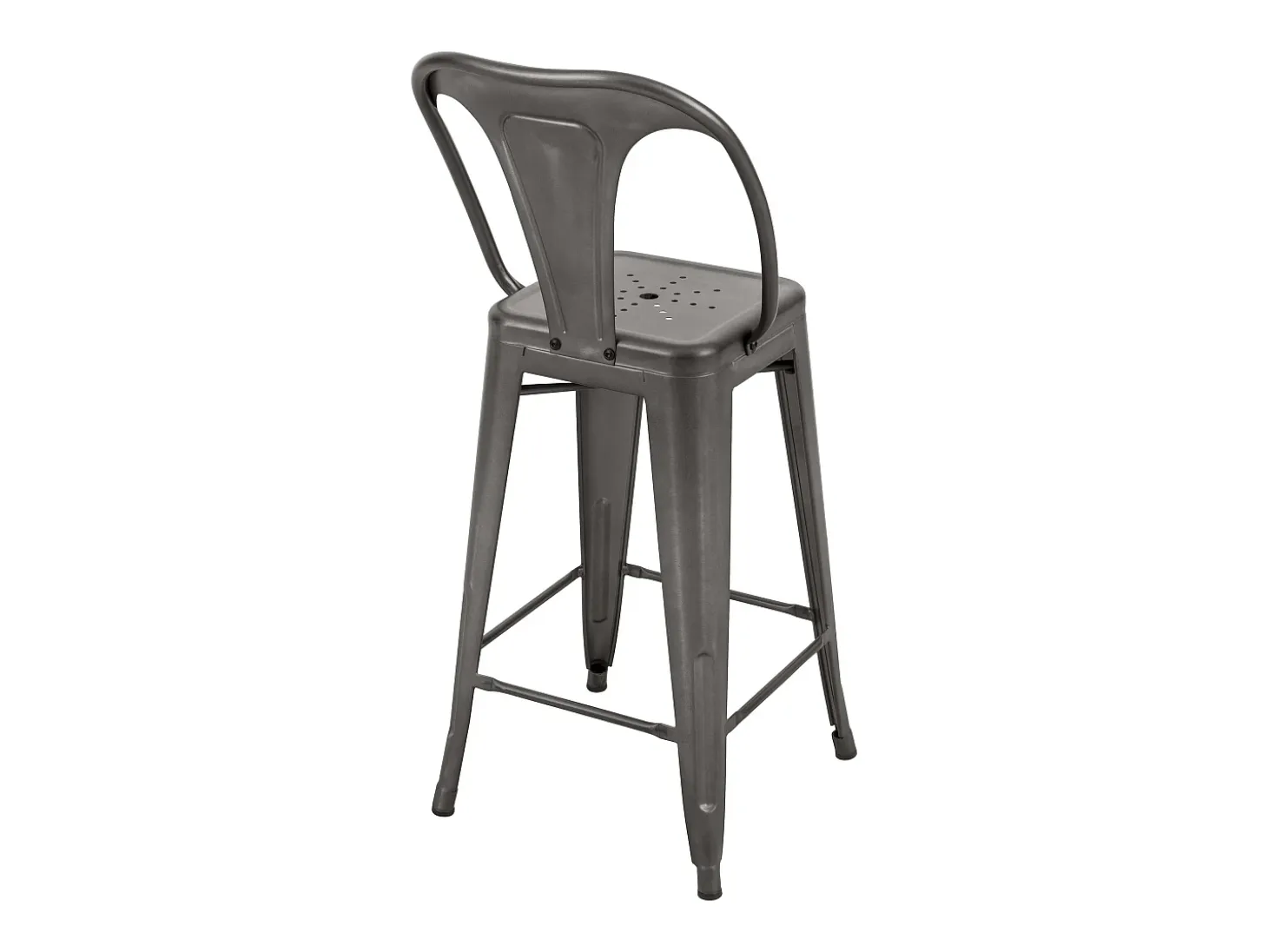 Set de 2 taburetes para isla de cocina en metal gris acero 67 cm - Indus