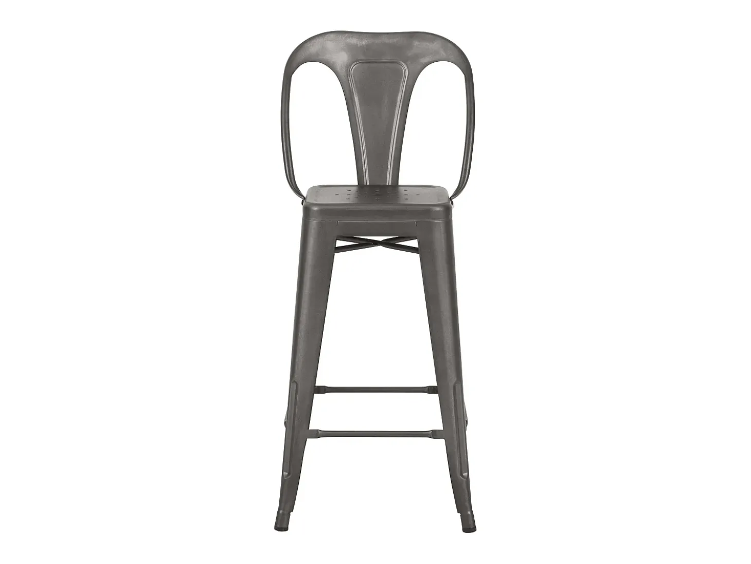 Set de 2 taburetes para isla de cocina en metal gris acero 67 cm - Indus